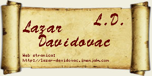 Lazar Davidovac vizit kartica